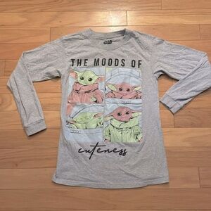 Star Wars | Grogu | Gray Long Sleeve Shirt | Size S | “The Moods of Cuteness”